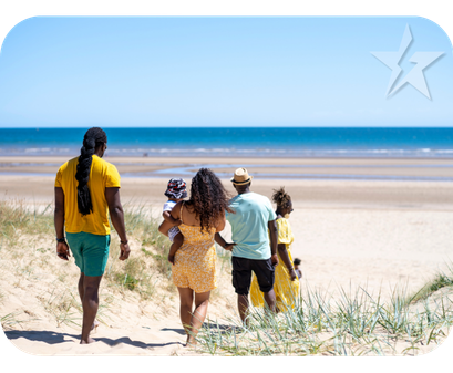 family at beach